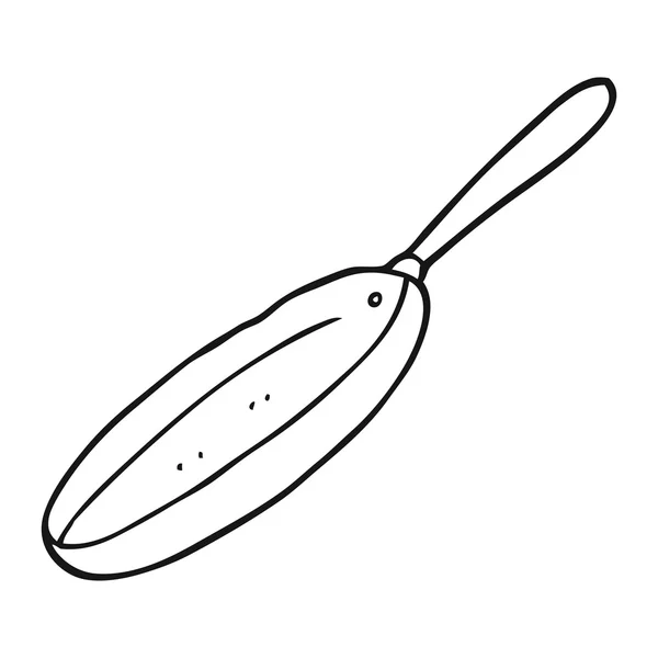 黑色和白色卡通煎锅 — 图库矢量图片