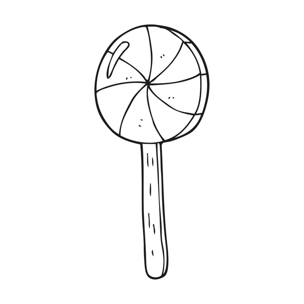 Zwart-wit cartoon lollipop — Stockvector