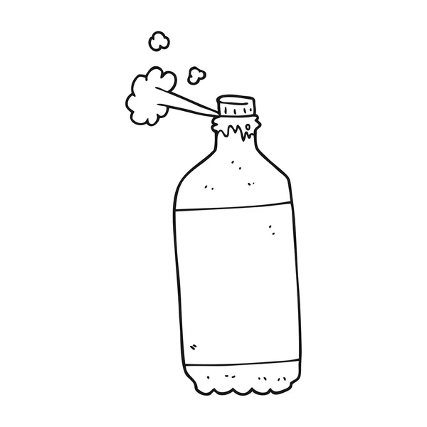 Zwart-wit cartoon bruiste cola — Stockvector