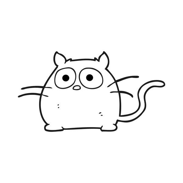 Siyah beyaz çizgi film kedisi — Stok Vektör