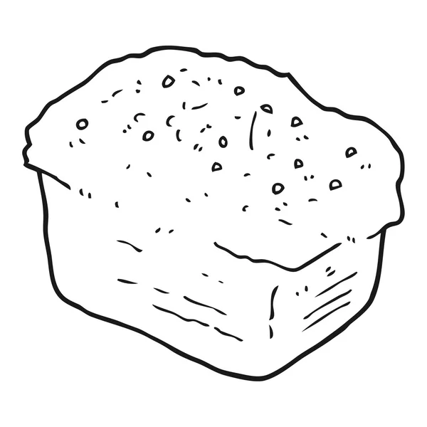 Siyah beyaz çizgi film ekmek — Stok Vektör