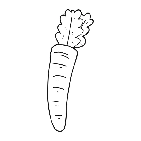 Zwart-wit Cartoon wortel — Stockvector