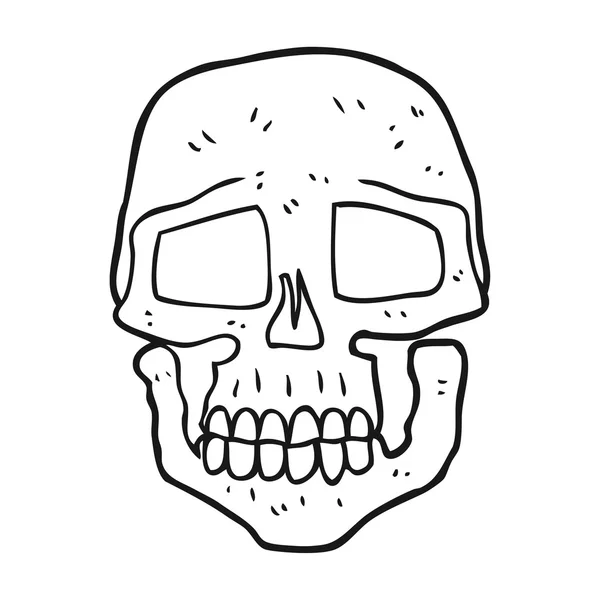 Black and white cartoon skull — Stock Vector