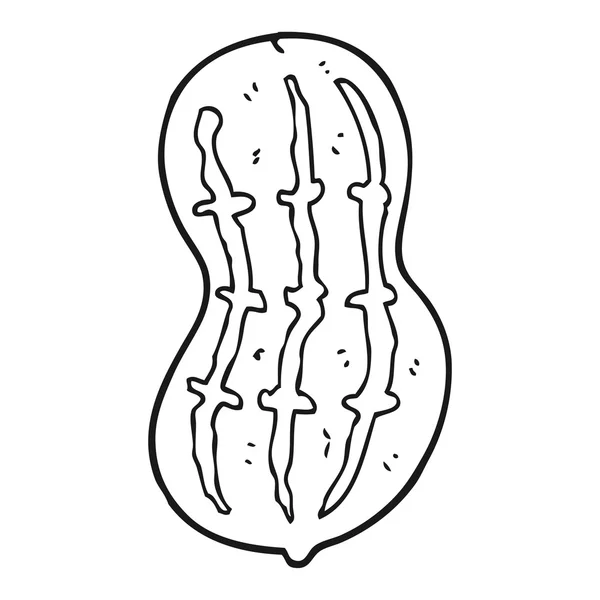 Schwarz-weißer Cartoon Erdnuss — Stockvektor