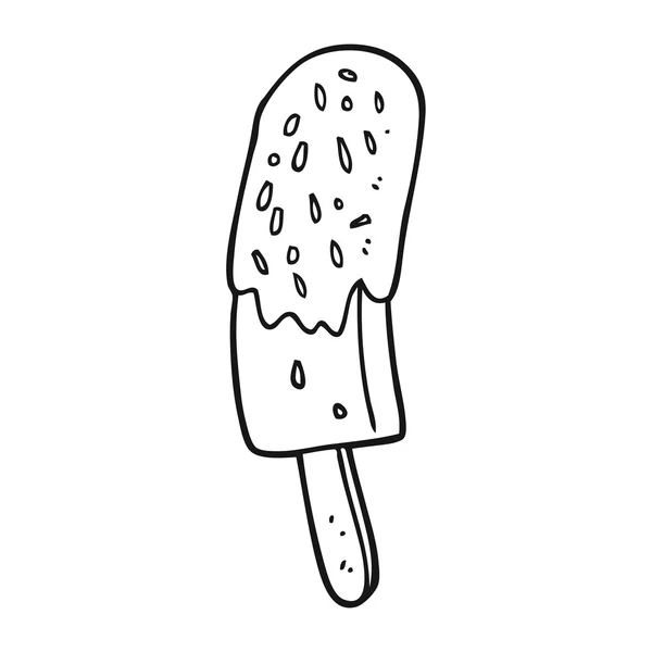 Zwart-wit cartoon ijs lolly — Stockvector