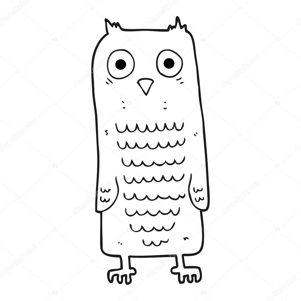 Czarno Biały Rysunek Sowa Grafika Wektorowa