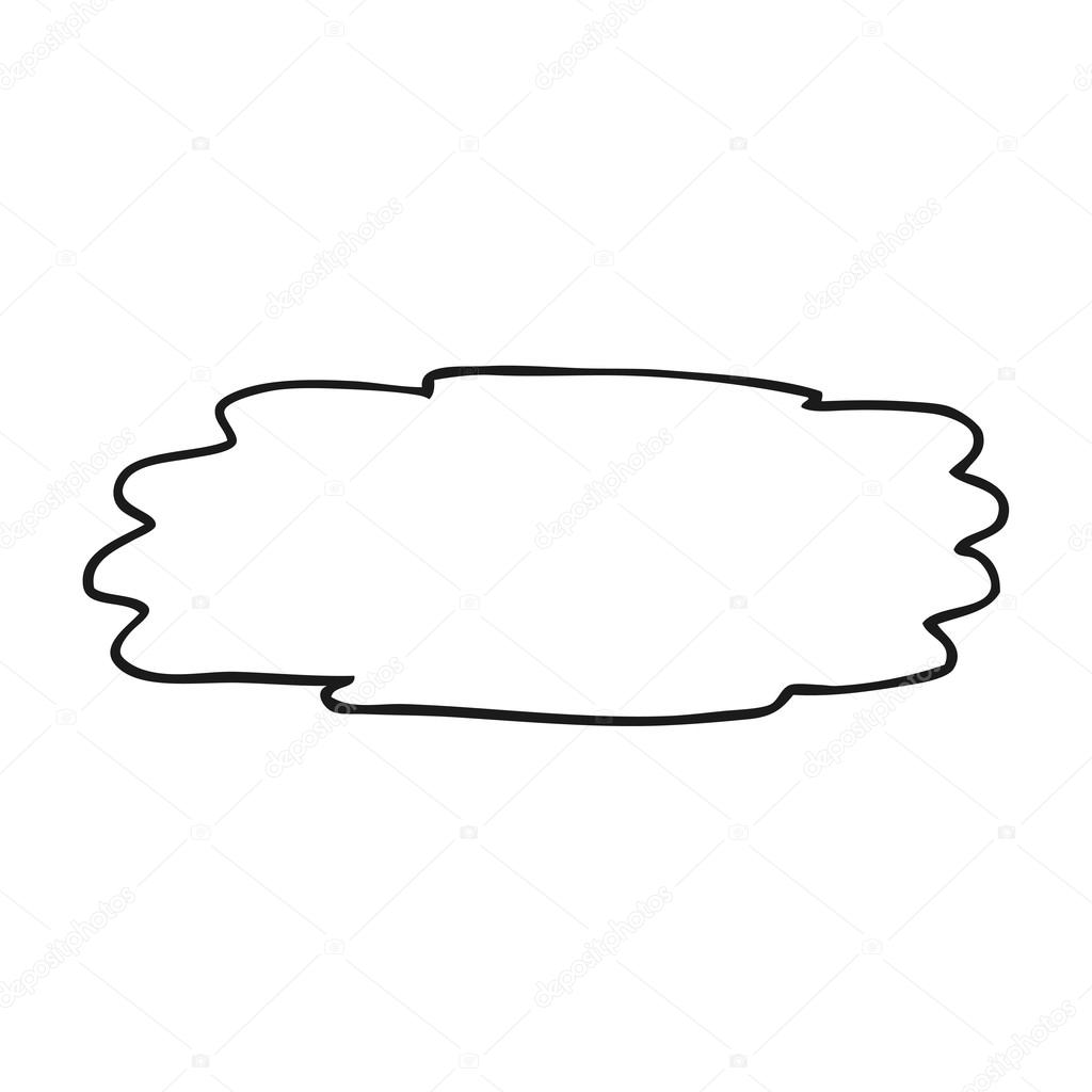 Flaque Deau Dessin Animé Noir Et Blanc Image Vectorielle