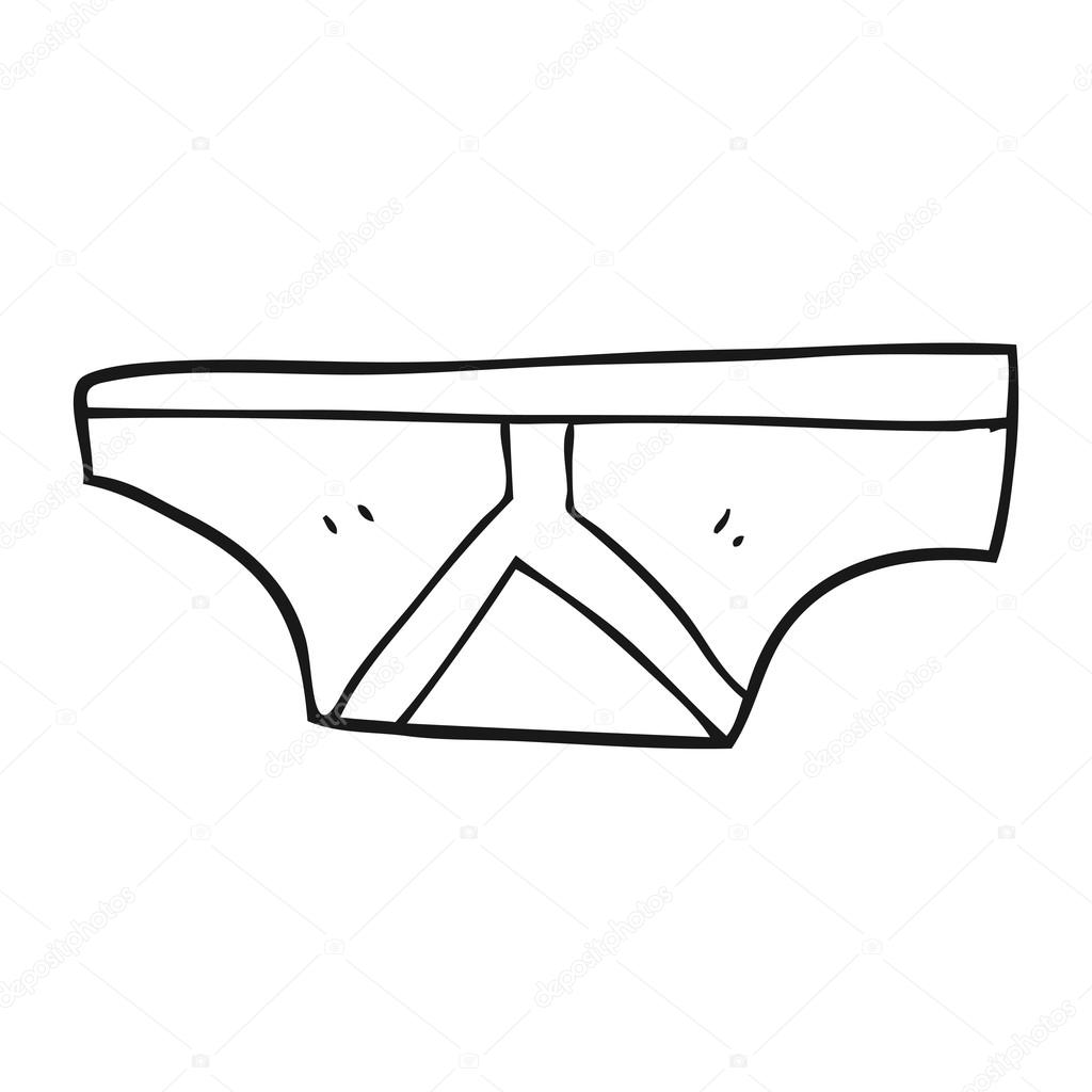 Calzoncillos de dibujos animados blancos y negros Vector de stock