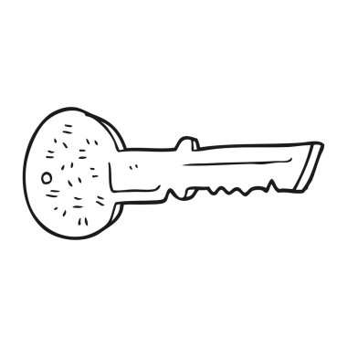 siyah beyaz çizgi film kapı anahtarı