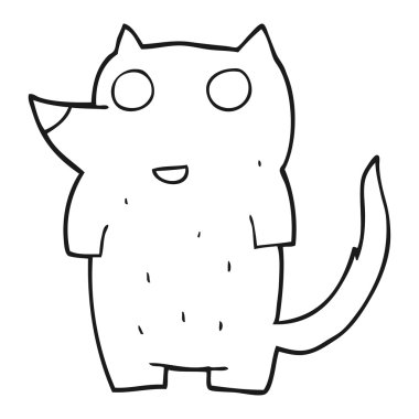 Siyah ve Beyaz Çizgi Film Köpeği