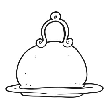 siyah beyaz çizgi film yemek yemek