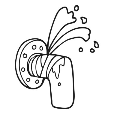 siyah beyaz çizgi film leaky boru