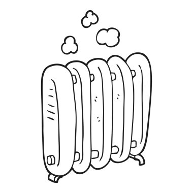 siyah beyaz çizgi film radyatör