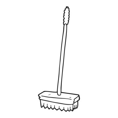 siyah beyaz çizgi film fırça