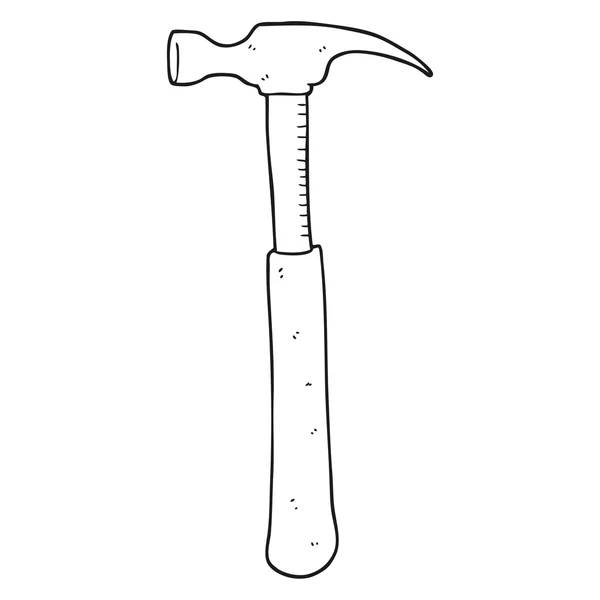 Schwarz-weißer Cartoon-Hammer — Stockvektor
