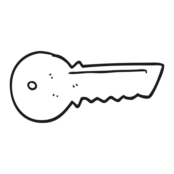 Llave de la puerta de dibujos animados en blanco y negro — Vector de stock