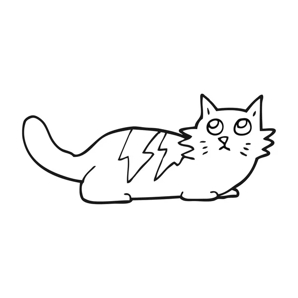 Gato de dibujos animados blanco y negro — Archivo Imágenes Vectoriales