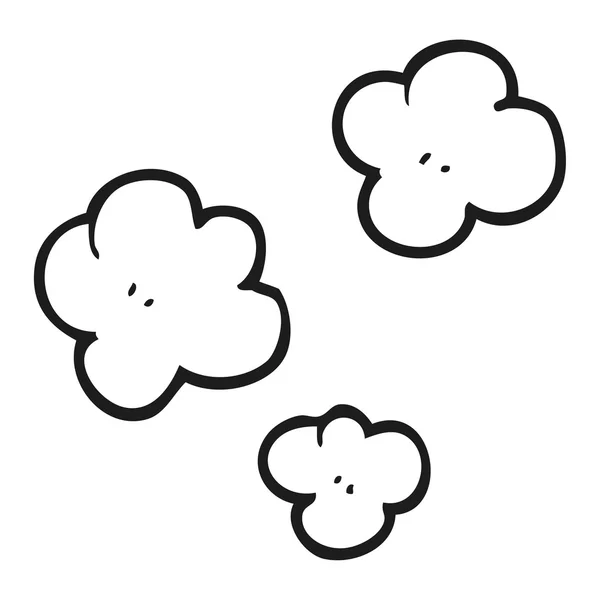 Negro y blanco de dibujos animados humo nube símbolo — Archivo Imágenes Vectoriales