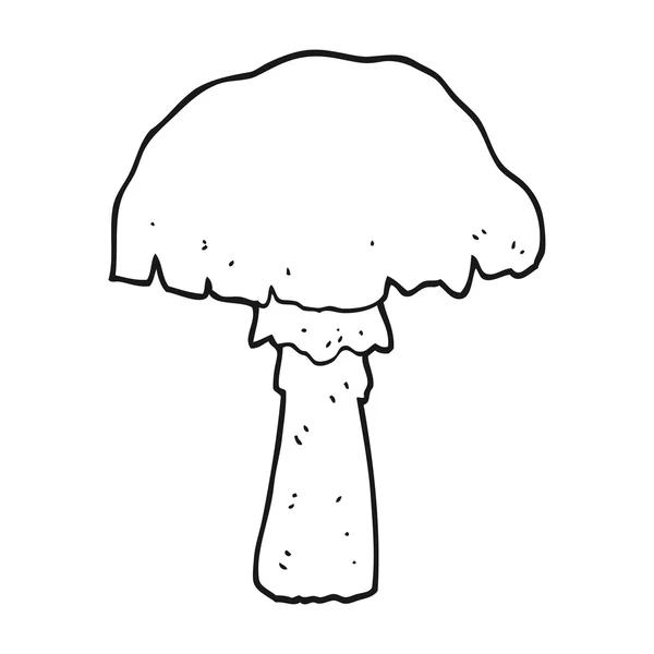 黑色和白色卡通蘑菇 — 图库矢量图片