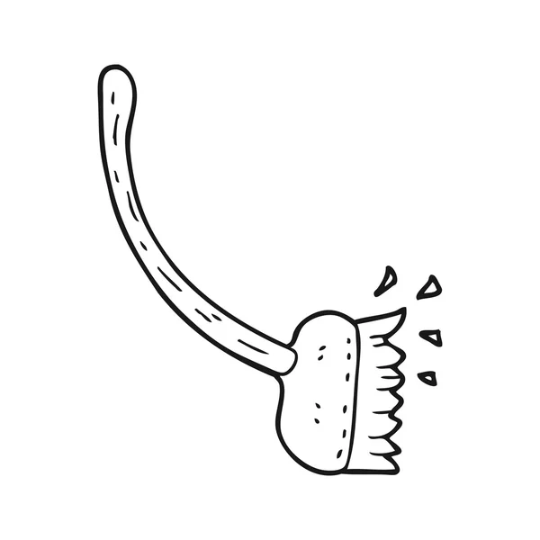 Spazzola spazzolatura cartone animato in bianco e nero — Vettoriale Stock
