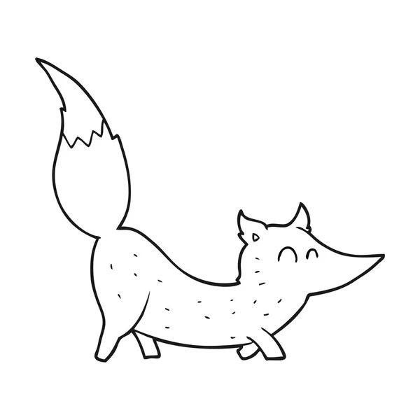 Black and white cartoon little wolf — Stock Vector