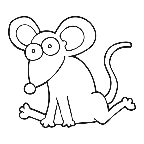 Mouse cartone animato in bianco e nero — Vettoriale Stock