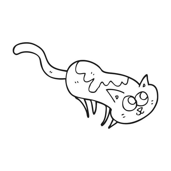 Zwart-wit cartoon kat — Stockvector