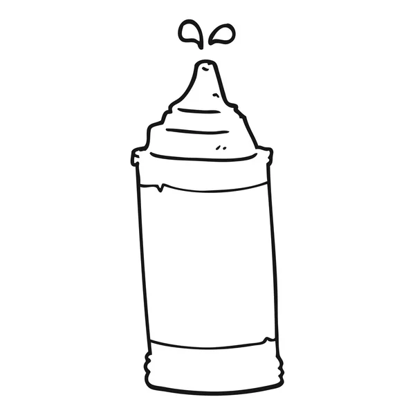 Hořčice černá a bílá kreslený láhev — Stockový vektor