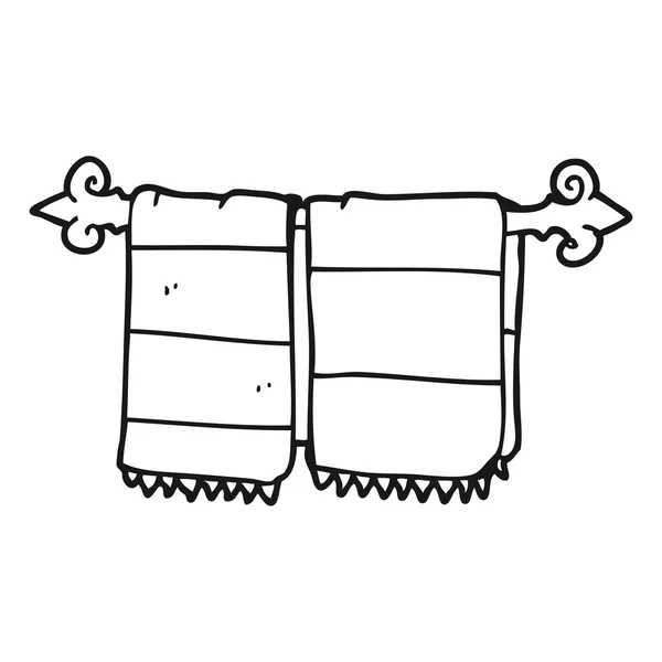 Schwarz-weiße Cartoon-Badetücher — Stockvektor