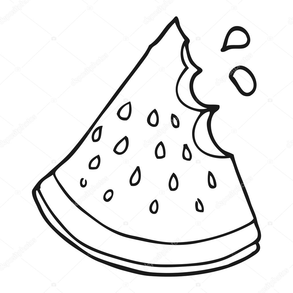 clipart black and white watermelon - photo #17