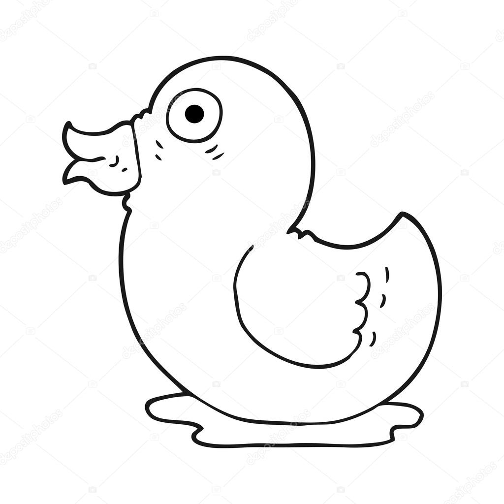 black and white rubber duck