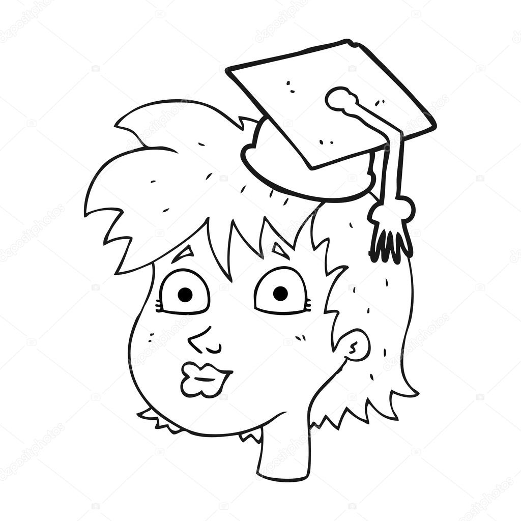 Negro y blanco de dibujos animados mujer graduada Vector de stock  #101511628 de ©lineartestpilot, image size:1024x1024