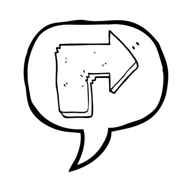 konuşma kabarcık karikatür oku