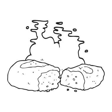 siyah beyaz çizgi film ekmek