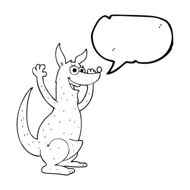 konuşma kabarcık karikatür kanguru