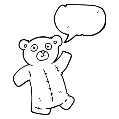 konuşma kabarcık karikatür oyuncak ayı