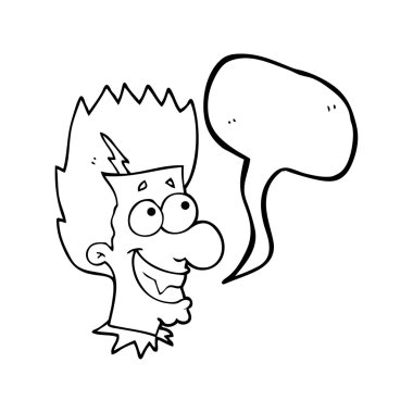 konuşma kabarcık karikatür sırıtan vampir