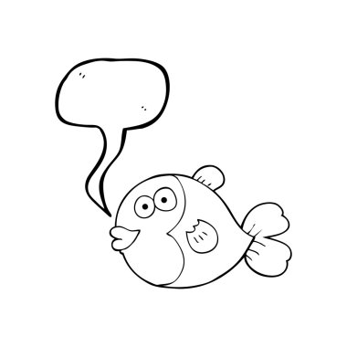 konuşma balonu çizgi film balık