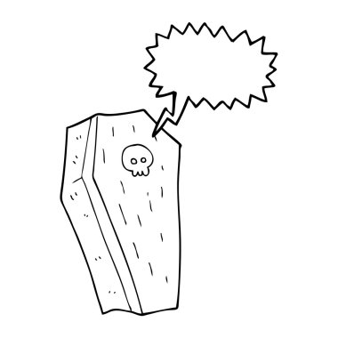 konuşma balonu çizgi film ürkütücü tabut