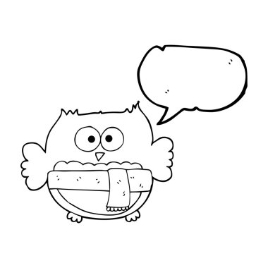 konuşma kabarcık karikatür şirin baykuş