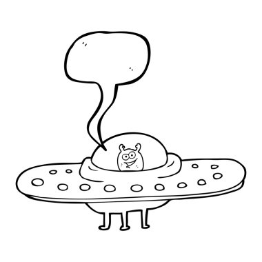 konuşma kabarcık karikatür uçan daire