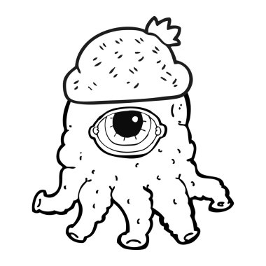 şapka siyah beyaz çizgi film yabancı