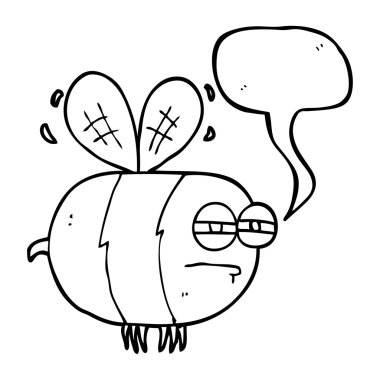 konuşma kabarcık karikatür mutsuz arı