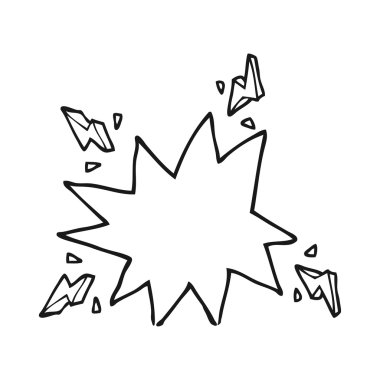 siyah ve beyaz karikatür elektrik kıvılcımları