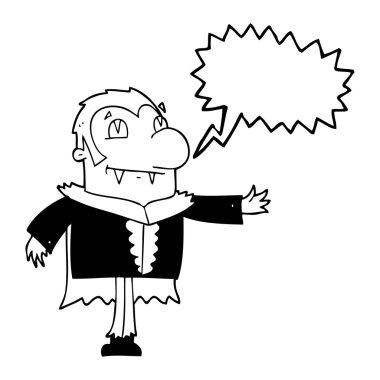 konuşma kabarcık karikatür vampir