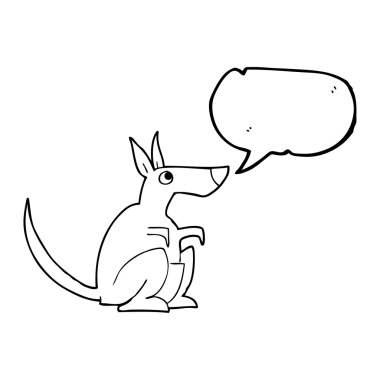 konuşma kabarcık karikatür kanguru