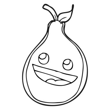 siyah beyaz çizgi film armut