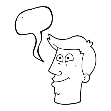 konuşma kabarcık karikatür erkek yüz