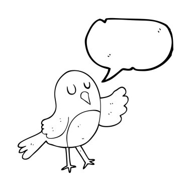 konuşma kabarcık karikatür kuş