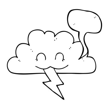 konuşma kabarcık karikatür fırtına bulutu